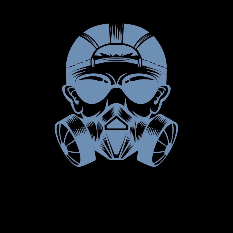 Techno Kopf Gesicht Gasmaske Brille Basecap