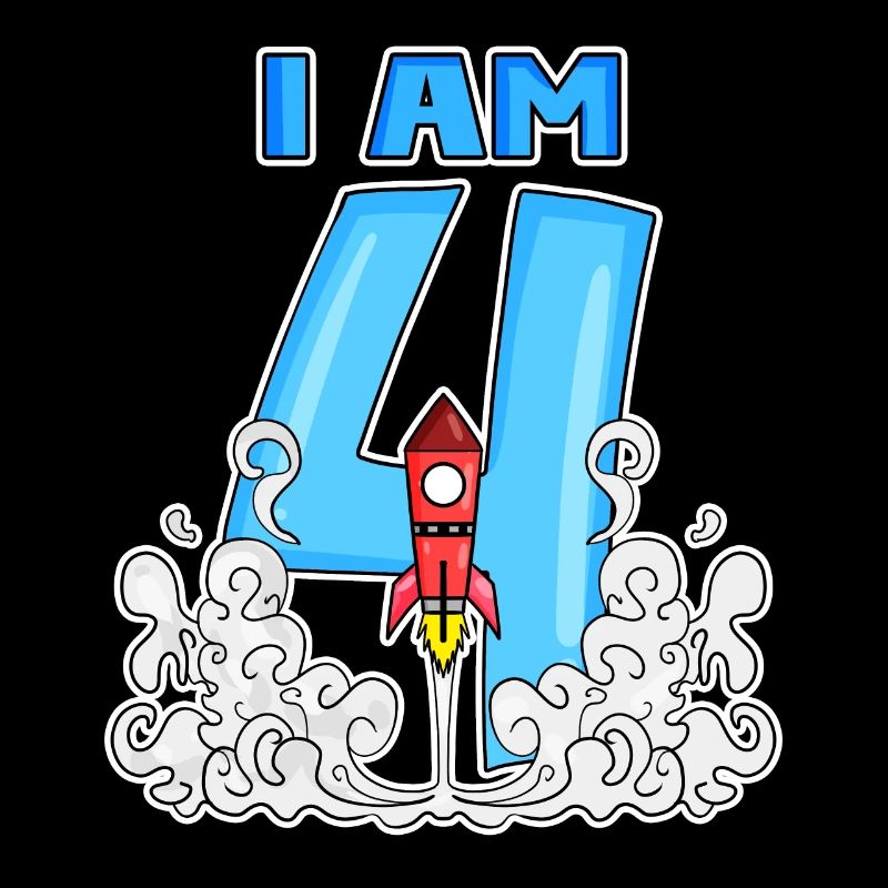 4th birthday - 4 years old Young rocket astronaut