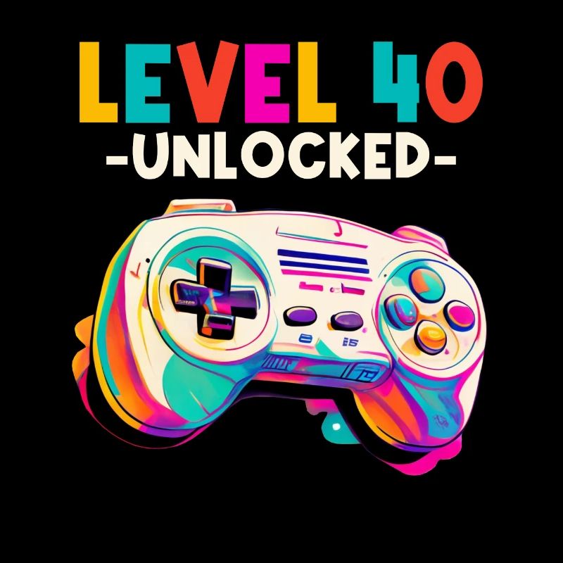 Level 40 Years Gaming 40s 40 Birthday
