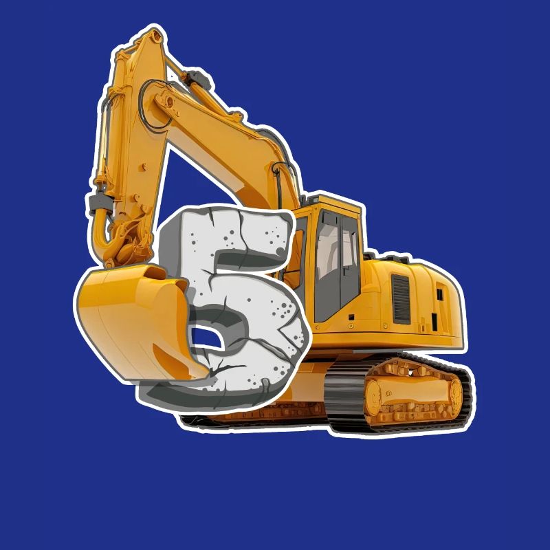5th birthday construction site excavator construction site gift