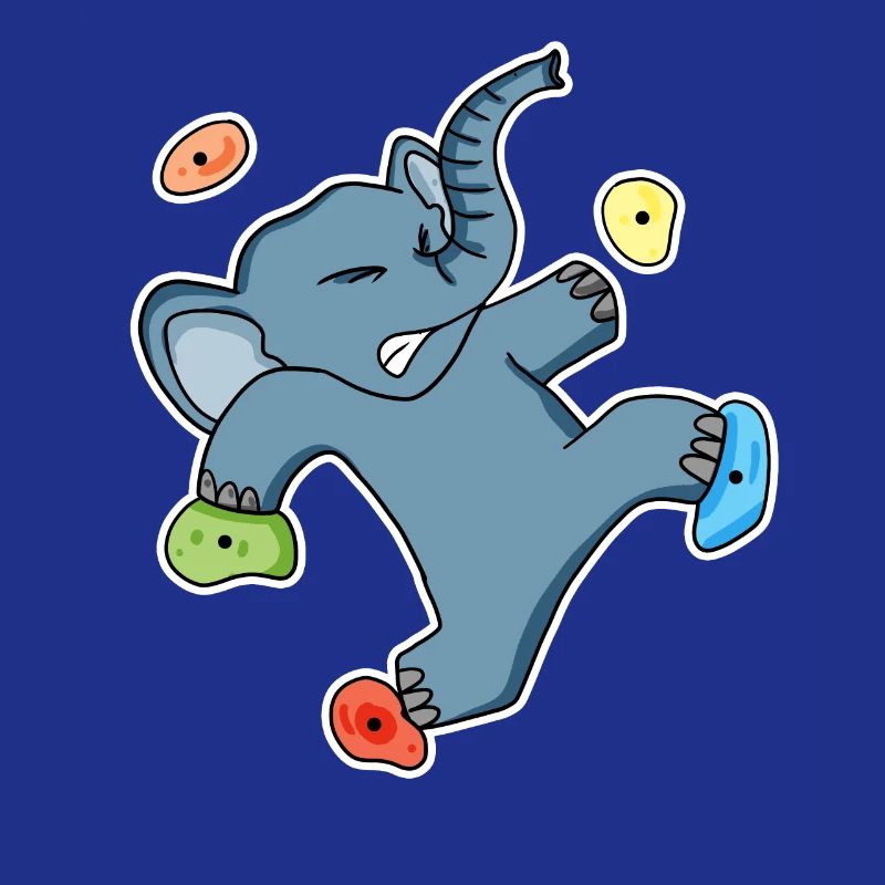 Climbing elephant motif