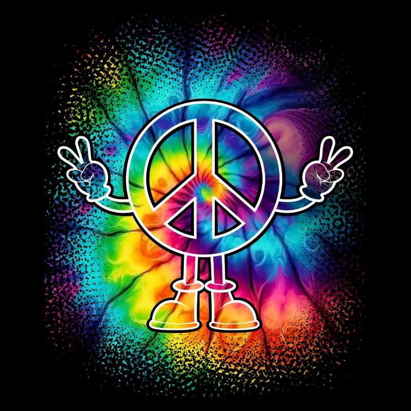 Peacezeichen Friedenszeichen Tie Dye