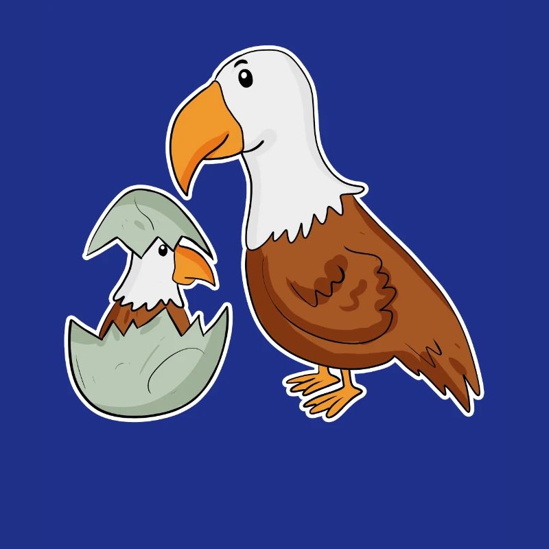 Eagle Family - Eagle with Baby - Eagle Motif