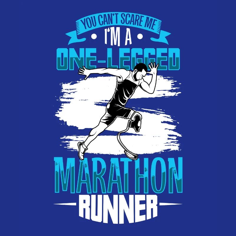 Fearless marathon runner with prosthetic running