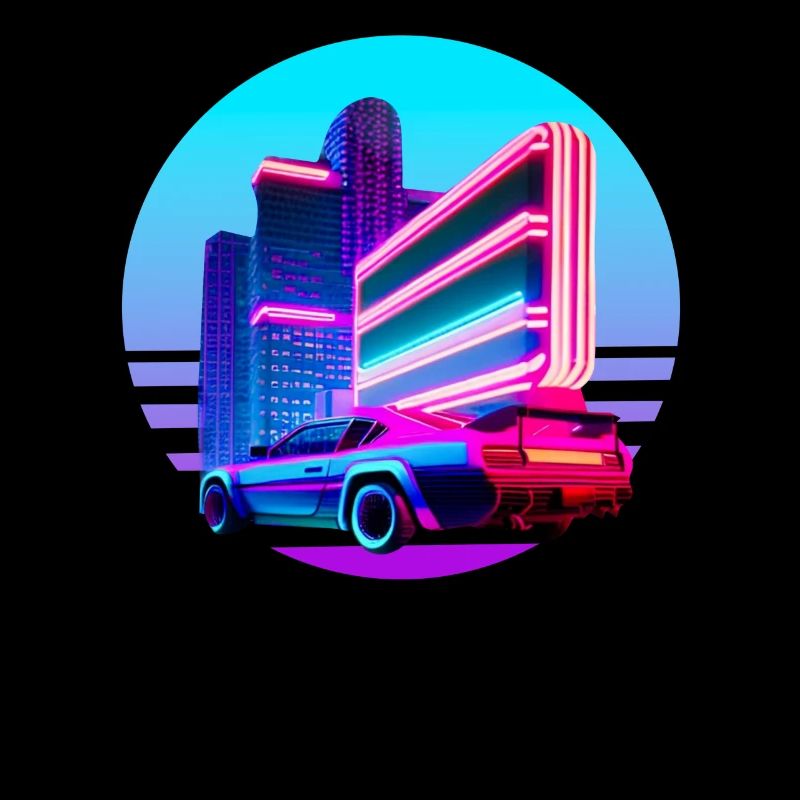 Retro Wave 80s Vaporwave Sunset