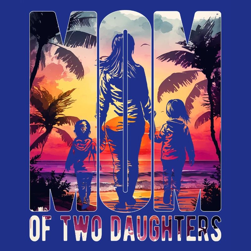 Mutter mit zwei Töchtern Muttertag Strand Mama