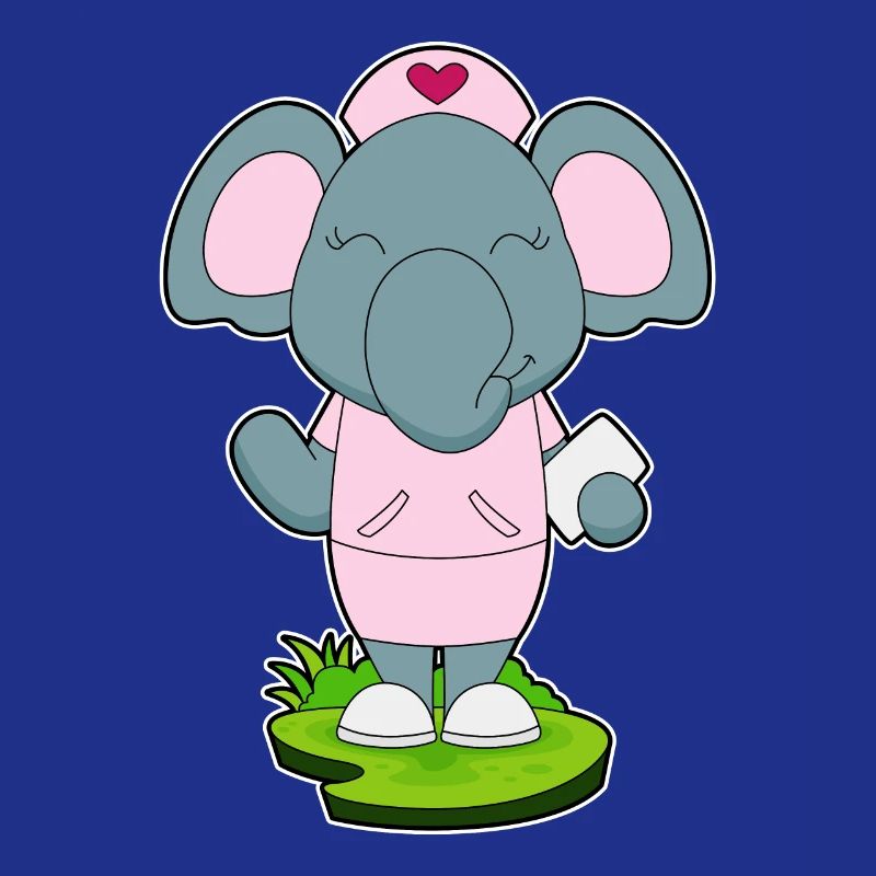 Elefant Krankenschwester Notizzettel