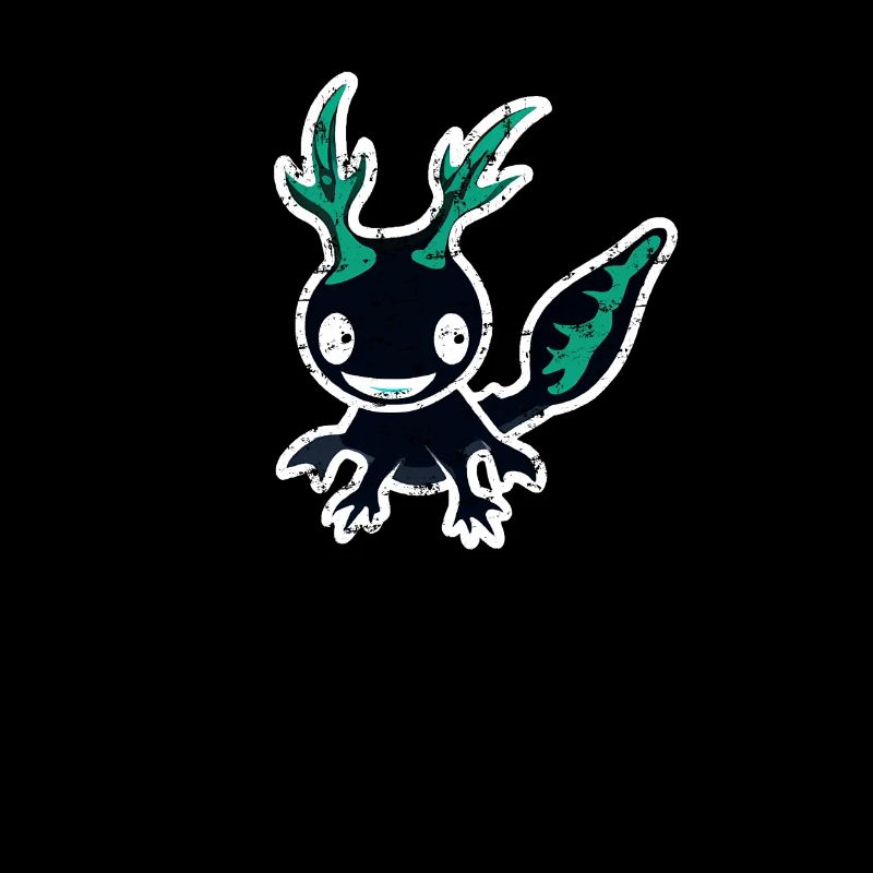 Süßes Kawaii Axolotl Design negative farben