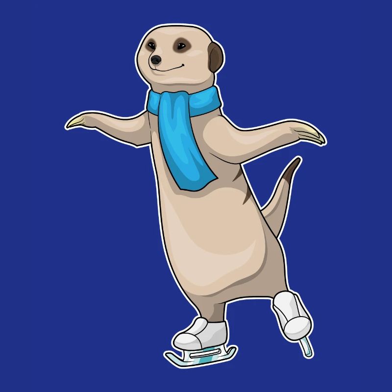 Erdmännchen Eislaufen Schlittschuhe