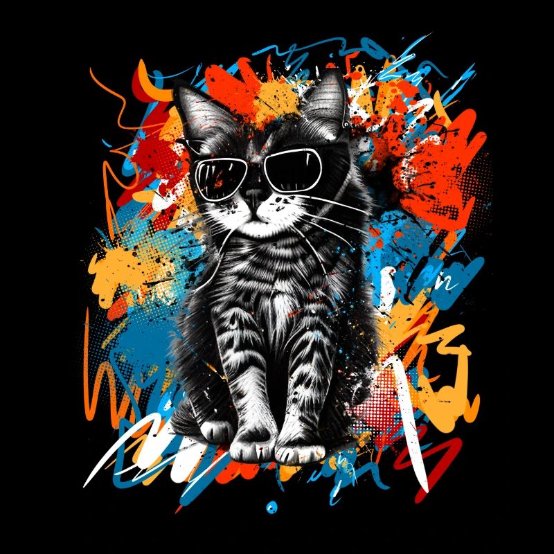 Chat cool avec des lunettes de soleil