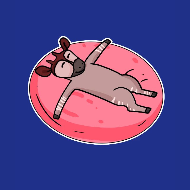 Schlafendes Okapi Waldgiraffe