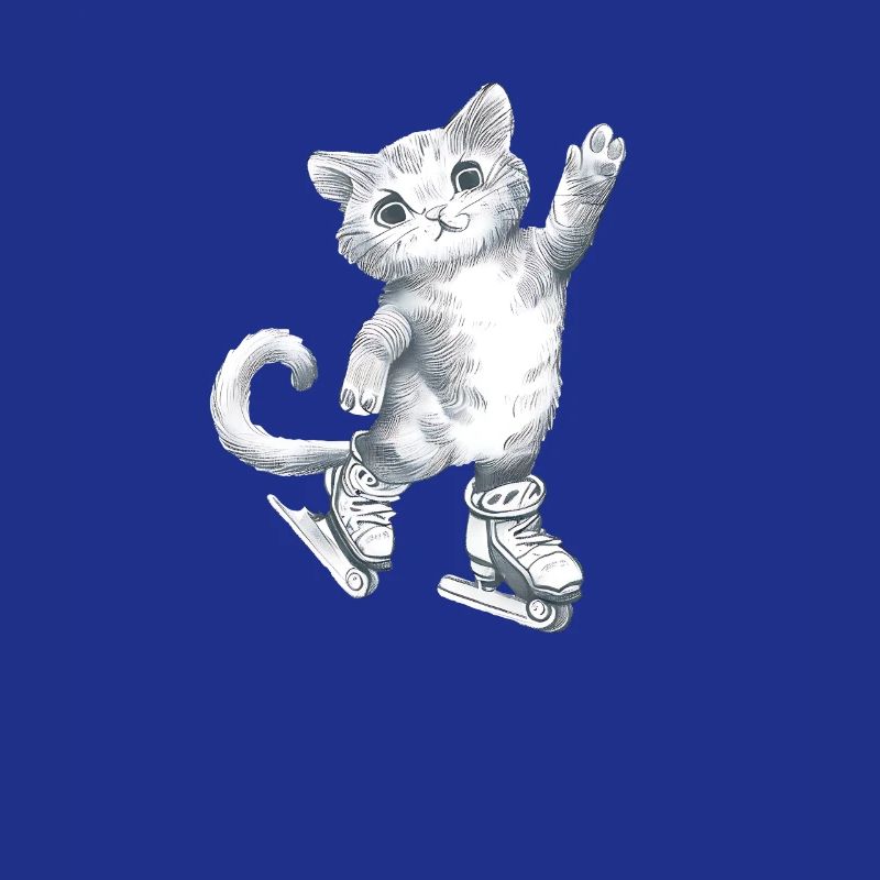 Dessin de chat sur patins
