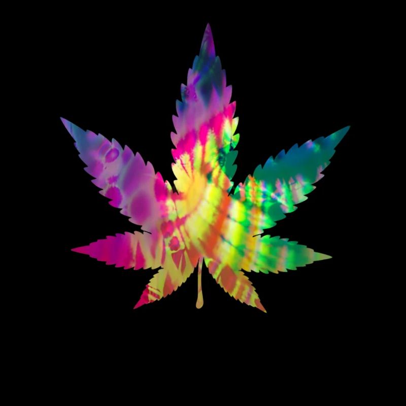 Tie Dye Batik Cannabis Blatt | Hanfblatt