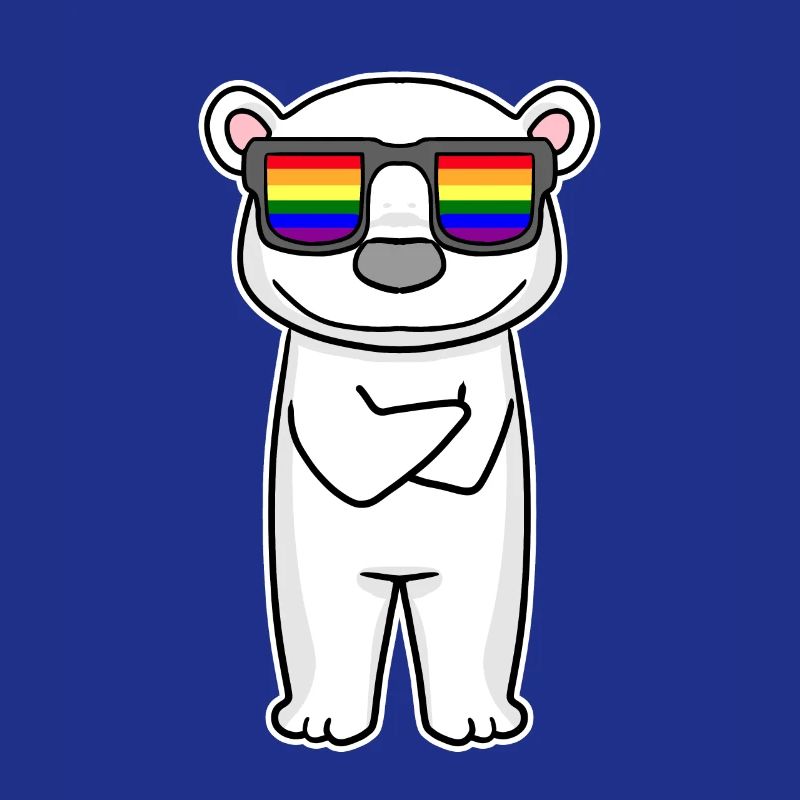 Regenbogen - Eisbär mit Brille