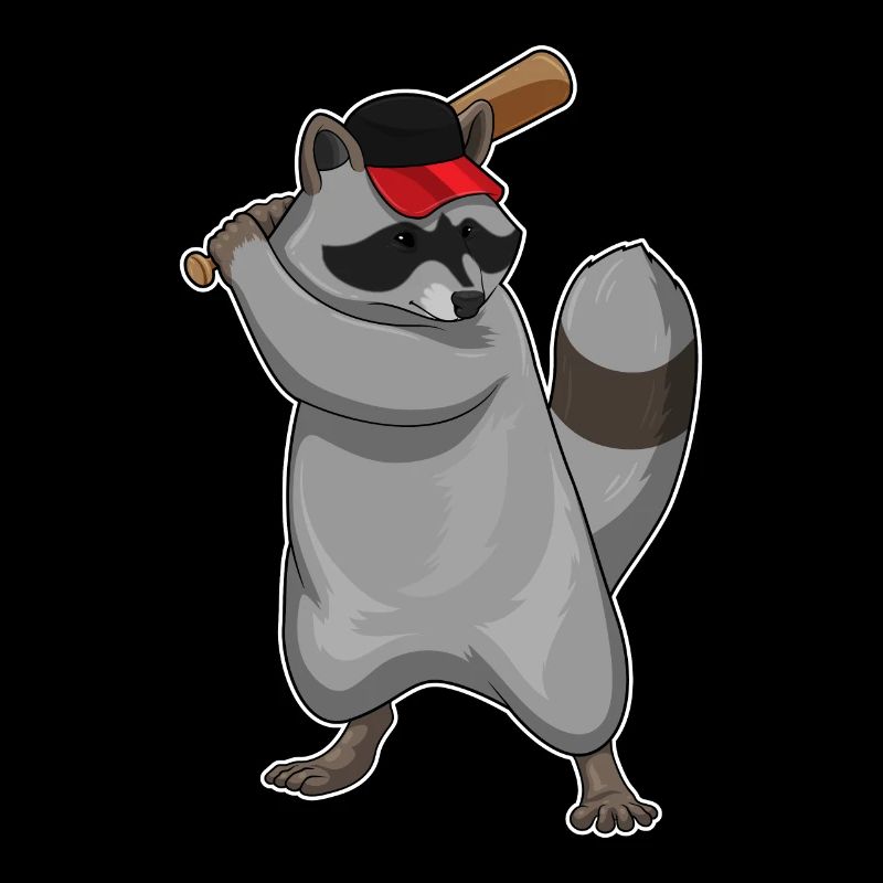 raccoon baseball baseball bat