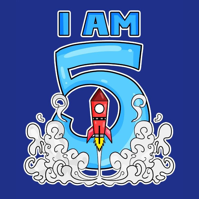 5 Birthday Boy Astronaut Rocket - cinq ans
