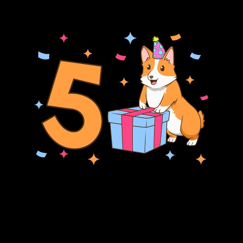 Mit Corgi - Mädchen Geburtstag 5 Jahre
