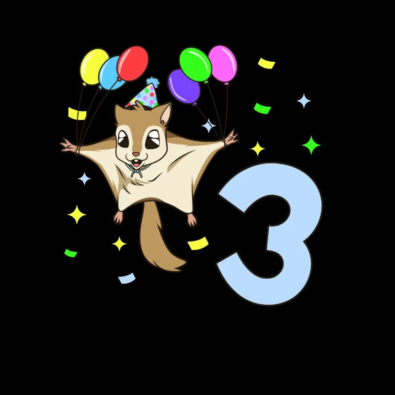 Mit Flughörnchen - Kinder Geburtstag 3 Jahre