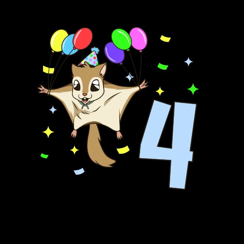 Mit Flughörnchen - Kinder Geburtstag 4 Jahre