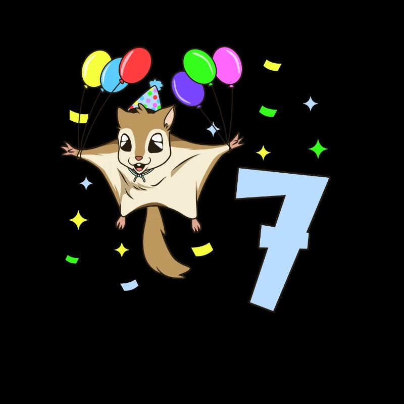 With flying squirrels - children's birthday 7 years