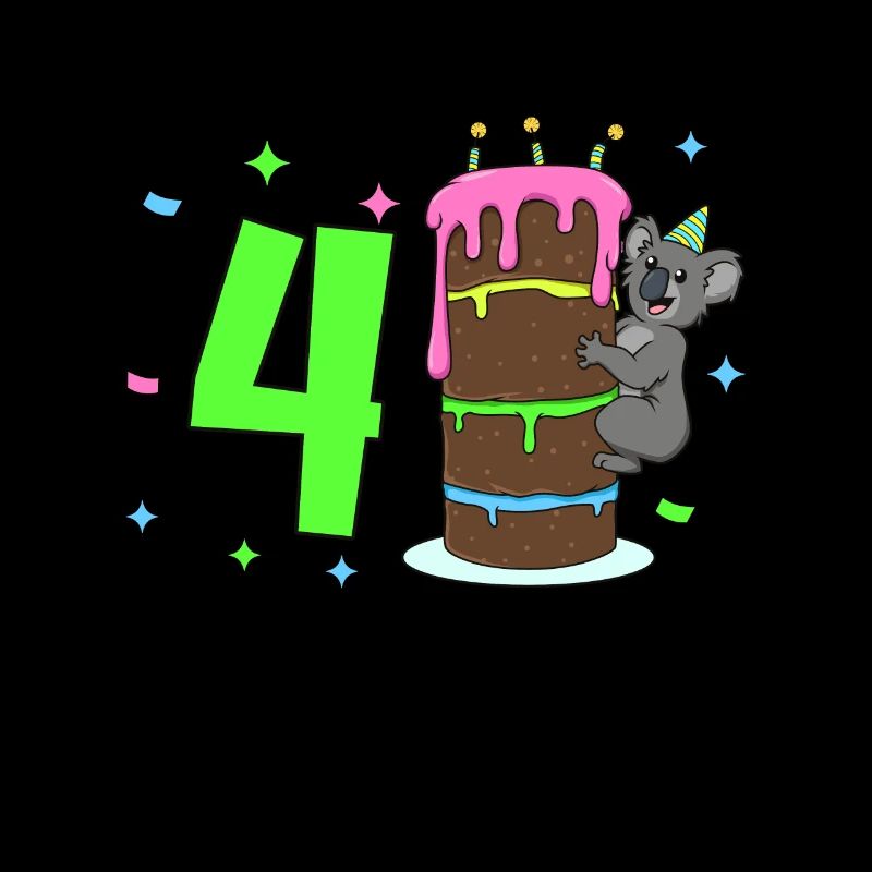 Mit Koala - Kinder Geburtstag 4 Jahre
