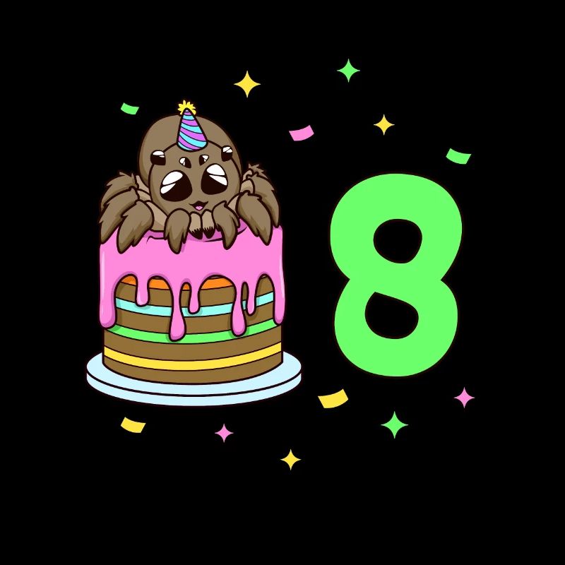 Mit Spinne - Kinder Geburtstag 8 Jahre
