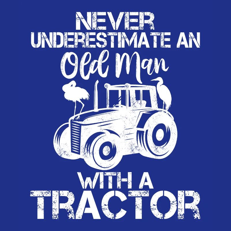 Unterschätzen Sie niemals einen alten Mann mit einem Traktor