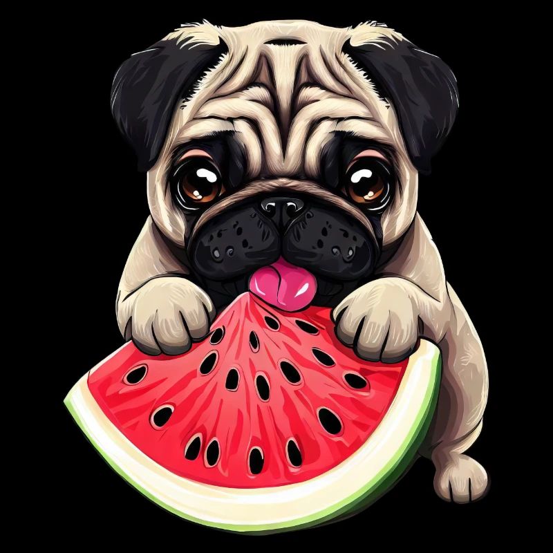 Carlin pour chien à la pastèque, conception de fruits tropicaux sucrés