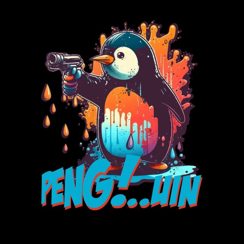 Pen.. Guin pinguïn met pistool