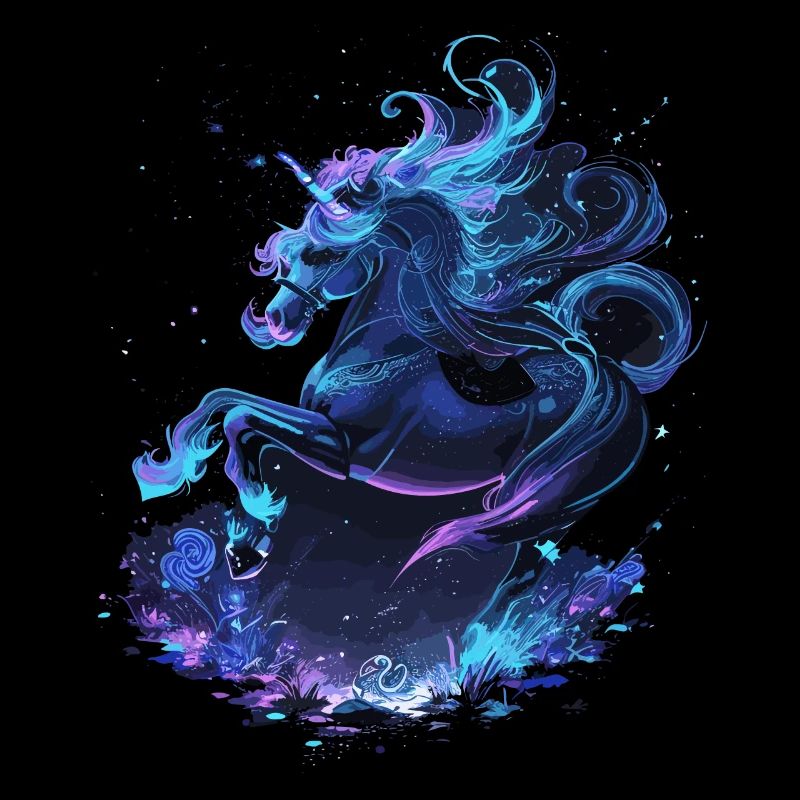 Mystisches Einhorn Mitternacht