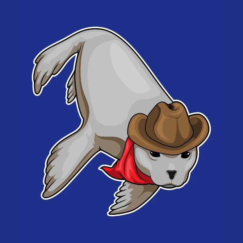 Seehund Cowboy Cowboyhut