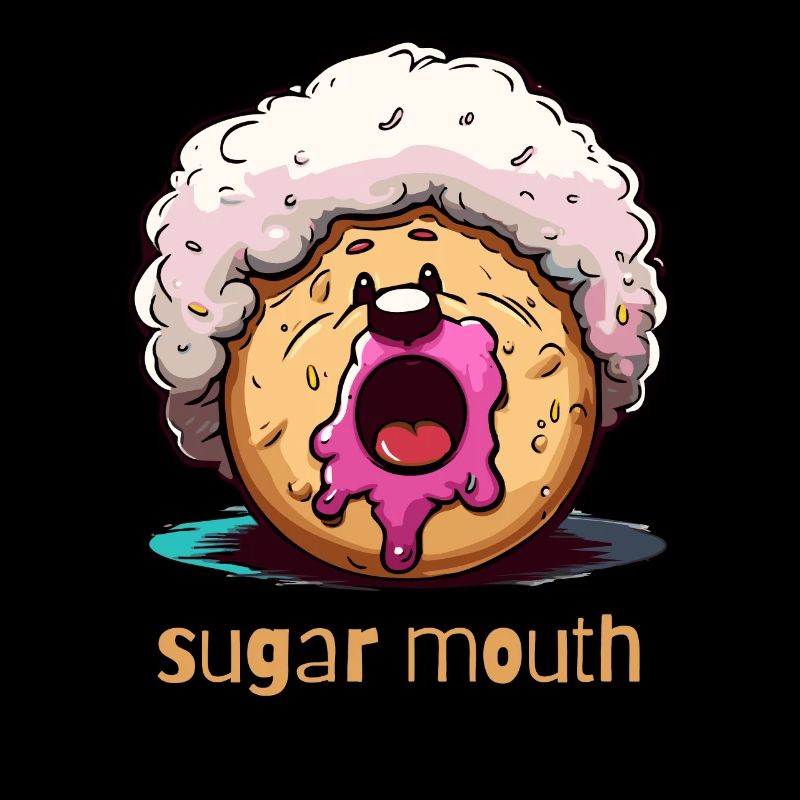 afro donut jam sugar mouth