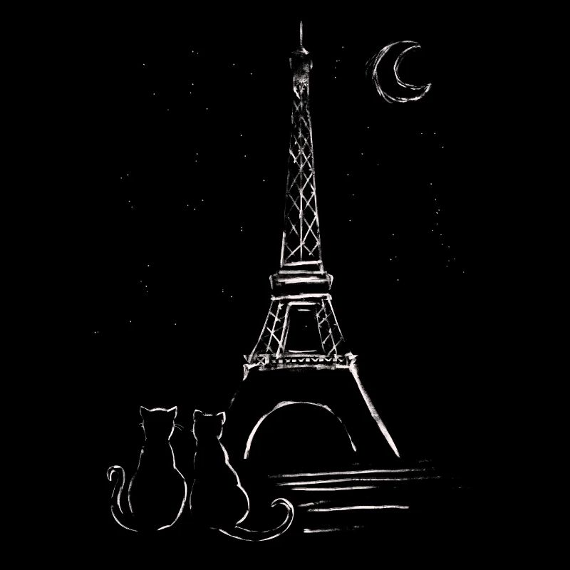 Paris und die Liebe - Katzenliebe mit Eiffelturm