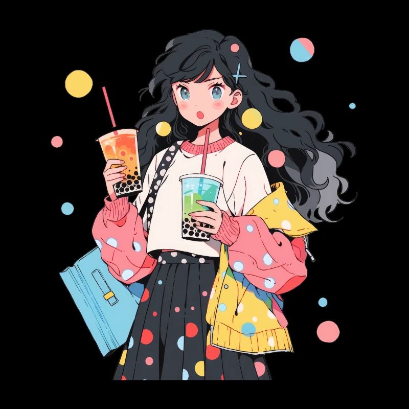 Anime and Boba Bubble Tea