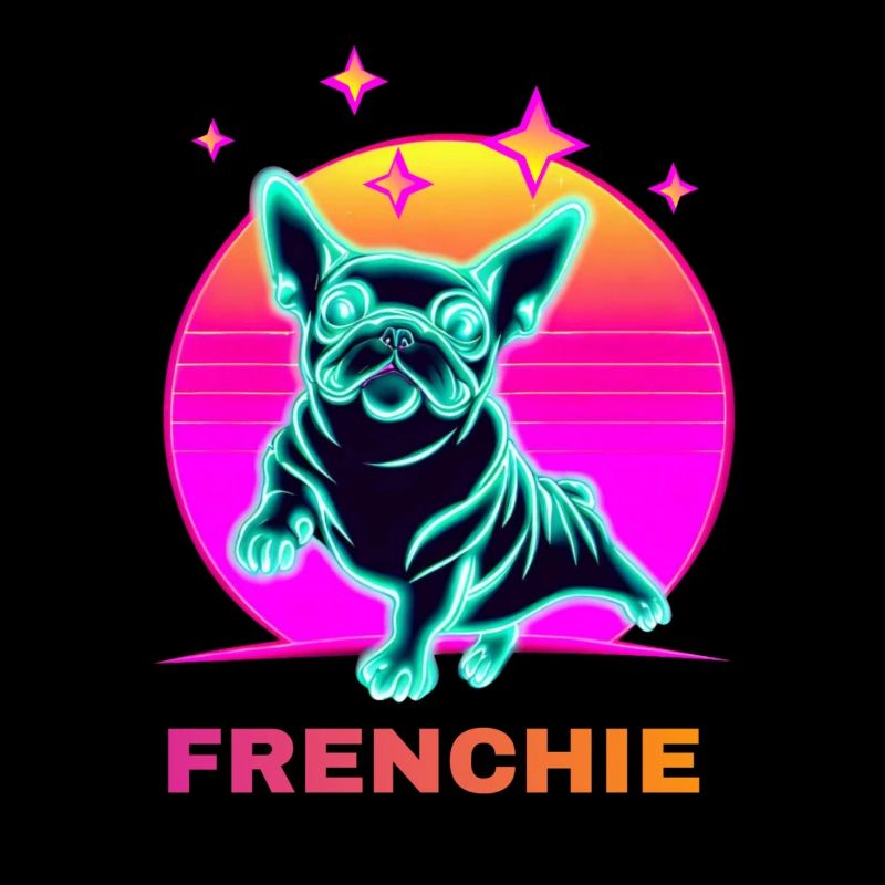 Bouledogue Français Couleur Style 80s