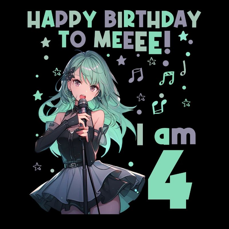 Anime Mandga K-Pop KPop Mädchen 4. Geburtstag