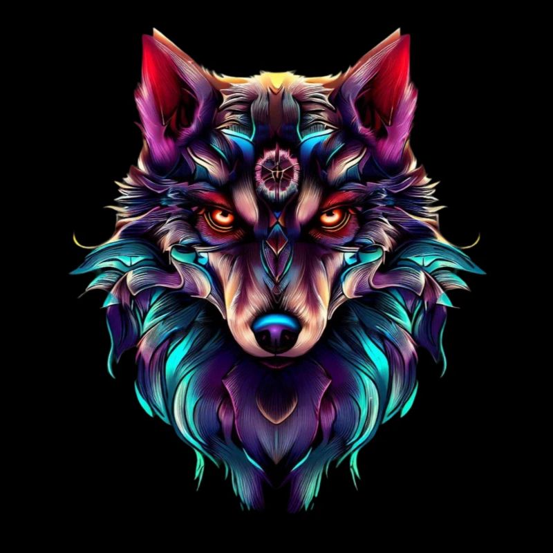 Wolfskopf Synthwave Wolf