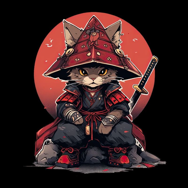 Asia Cat Japanese Samurai Samurai