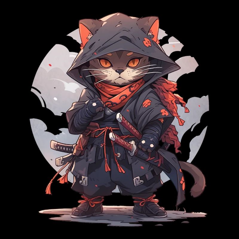 Asien Katze Japanischer Samurais Samurai