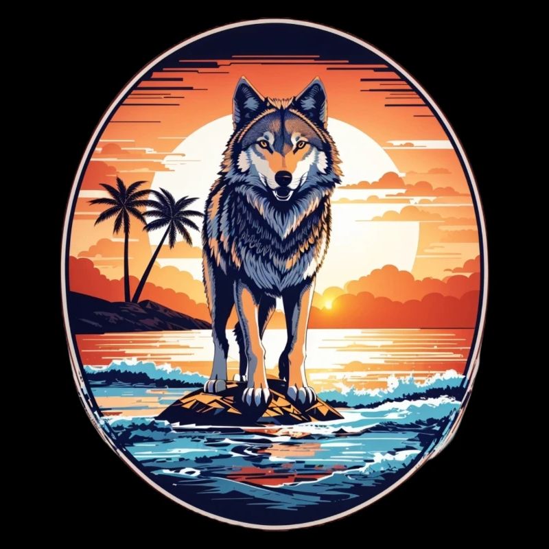 Wolf am Strand