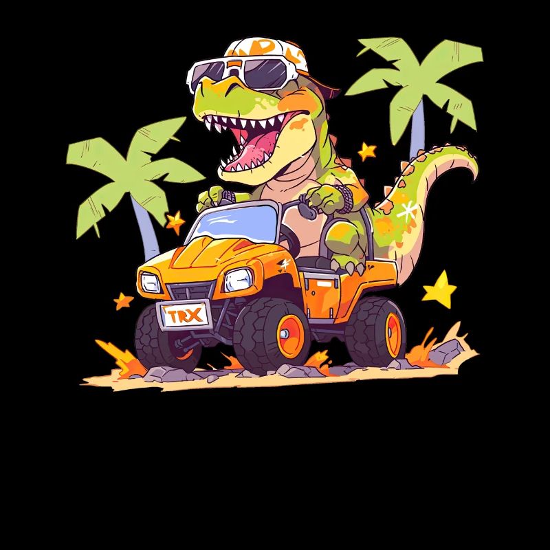 T-Rex conduit un camion monstre