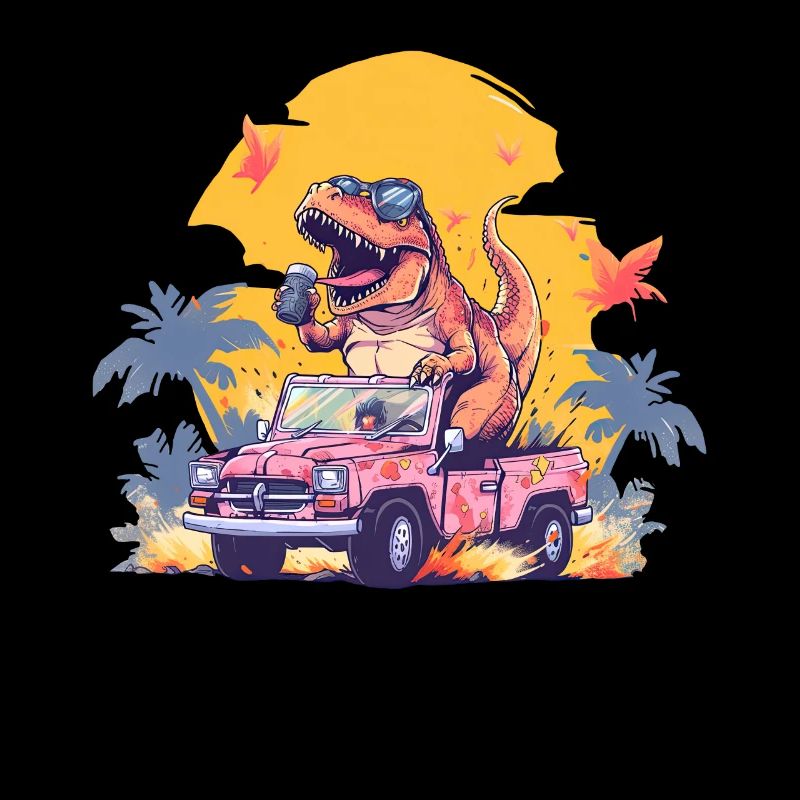 T-Rex conduit un camion monstre