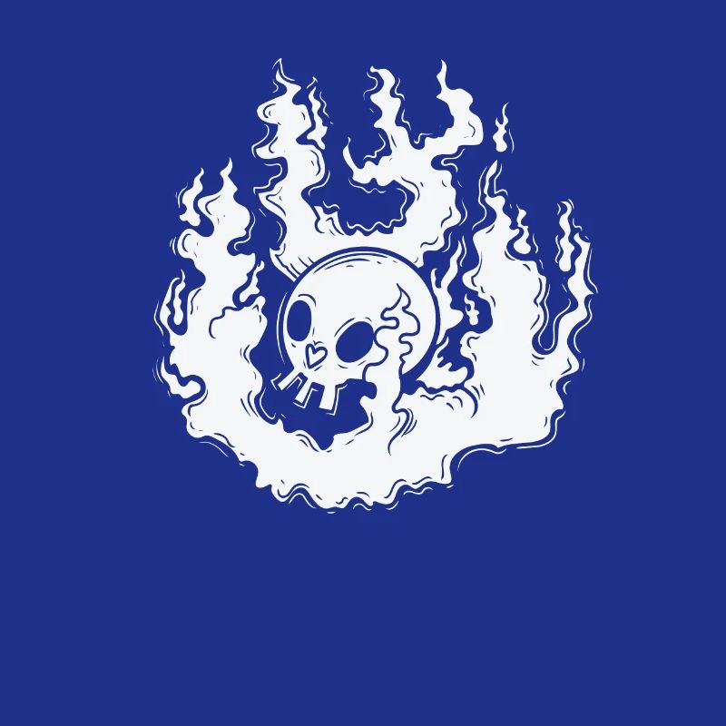 Burning Bone Skull Gothic Styl