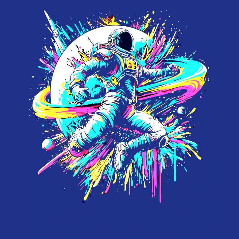astronaute, coloré, couleur, explosion, graffiti, espace