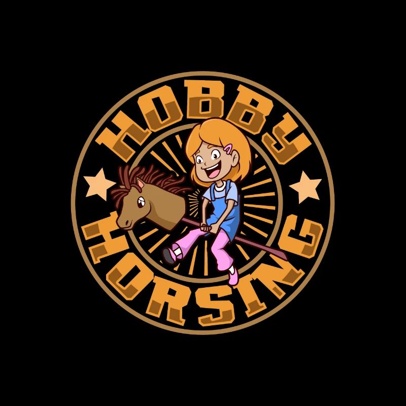 Kleines Mädchen beim Hobby Horsing