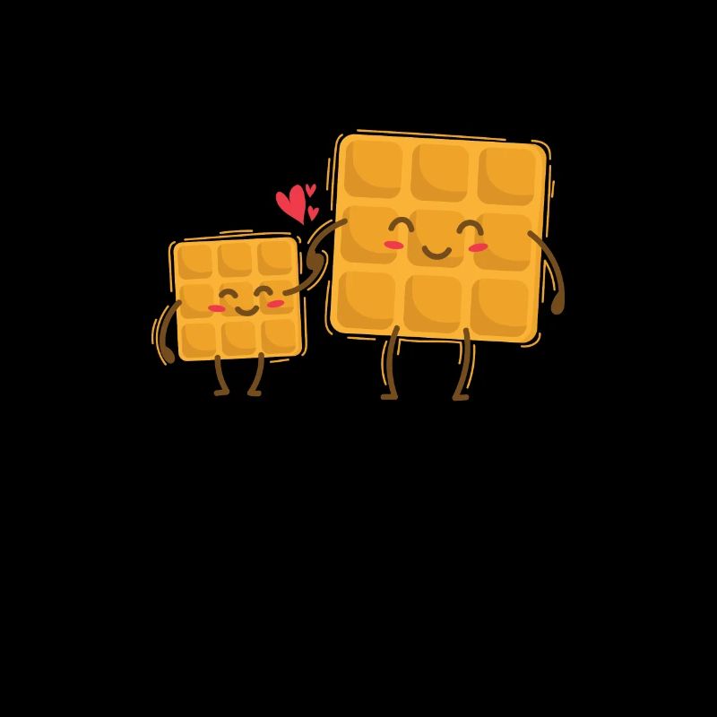 Waffel Mama mit Waffel Kind Teig Gebäck