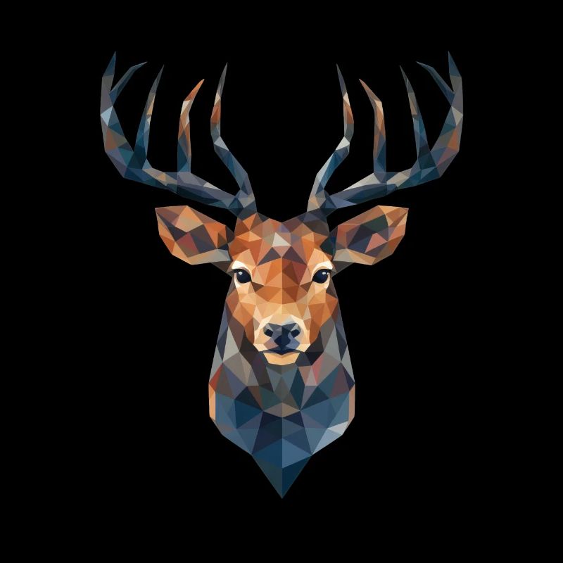 Polygon-Kunst: Edles Geweih in modernem Stil