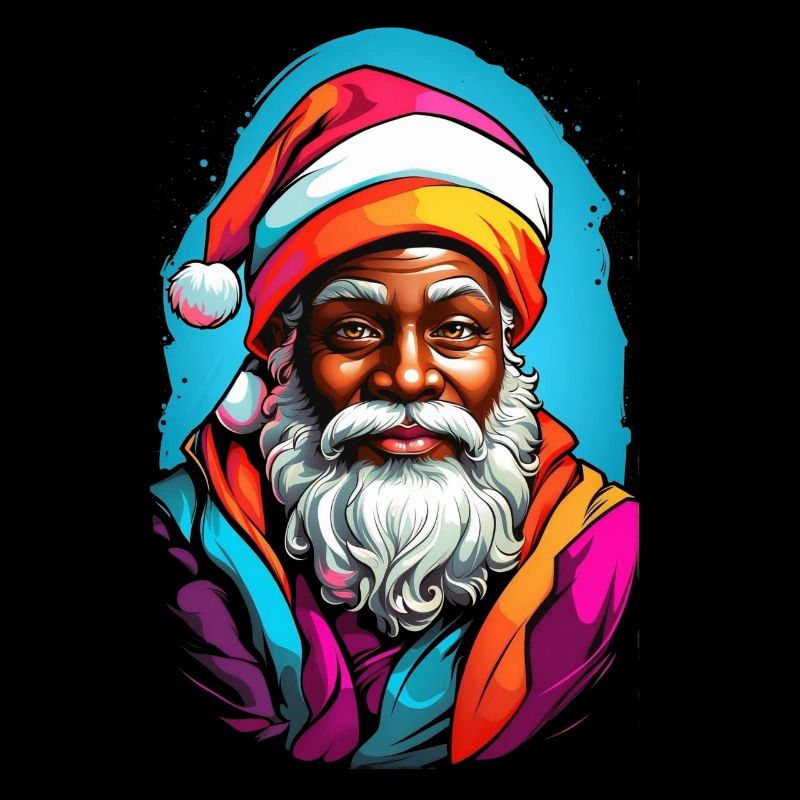 Père Noël festif avec écharpe colorée