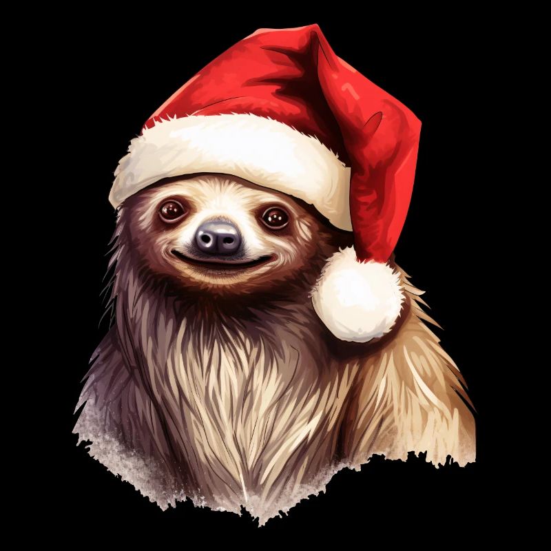 Sloth with Santa Hat Christmas Outfit