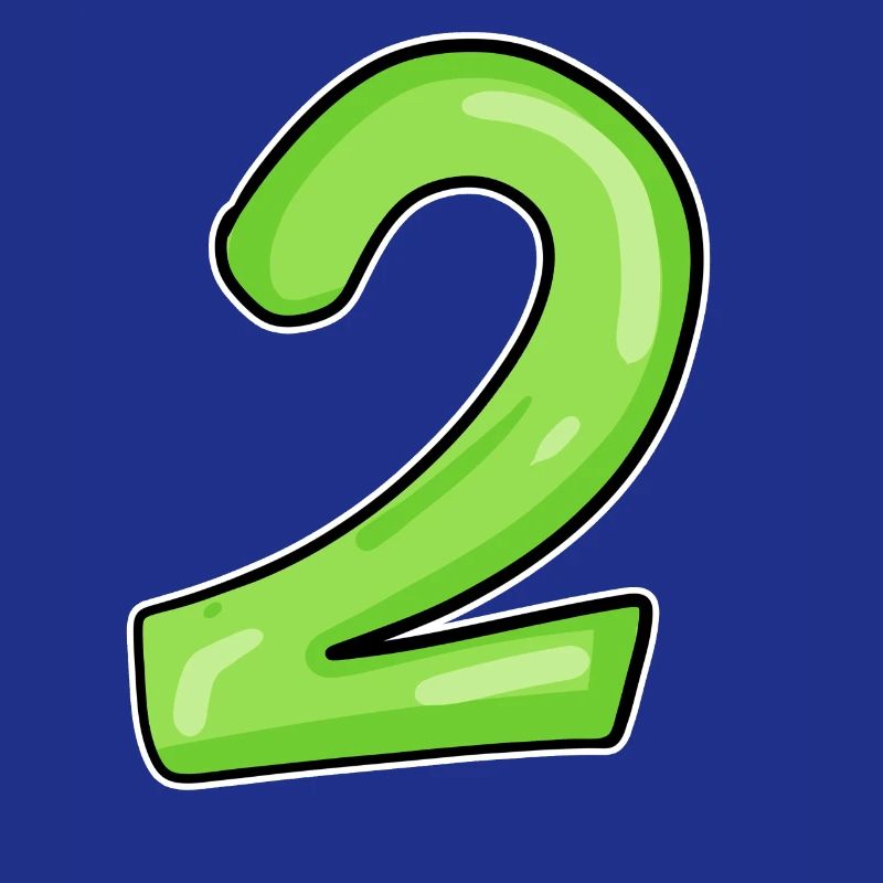 2 - Numéro - Numéro Deux - 2 vert